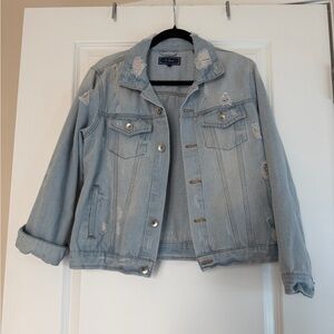Ci Sono Light Blue Distressed Denim Jacket